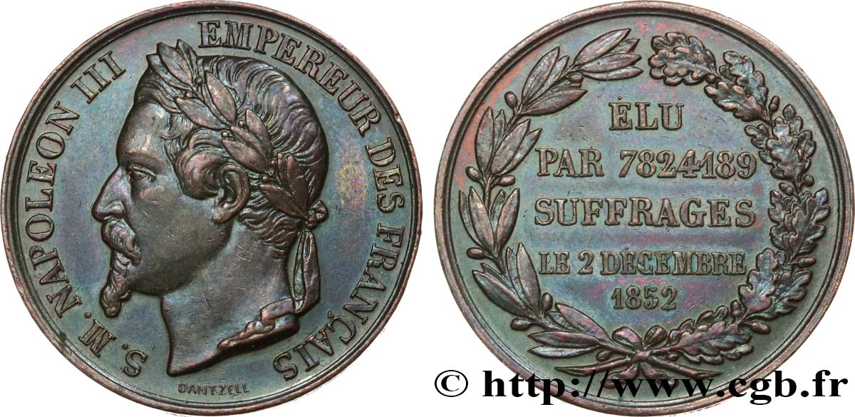 SECONDO IMPERO FRANCESE Médaille pour la proclamation de l’empire BB