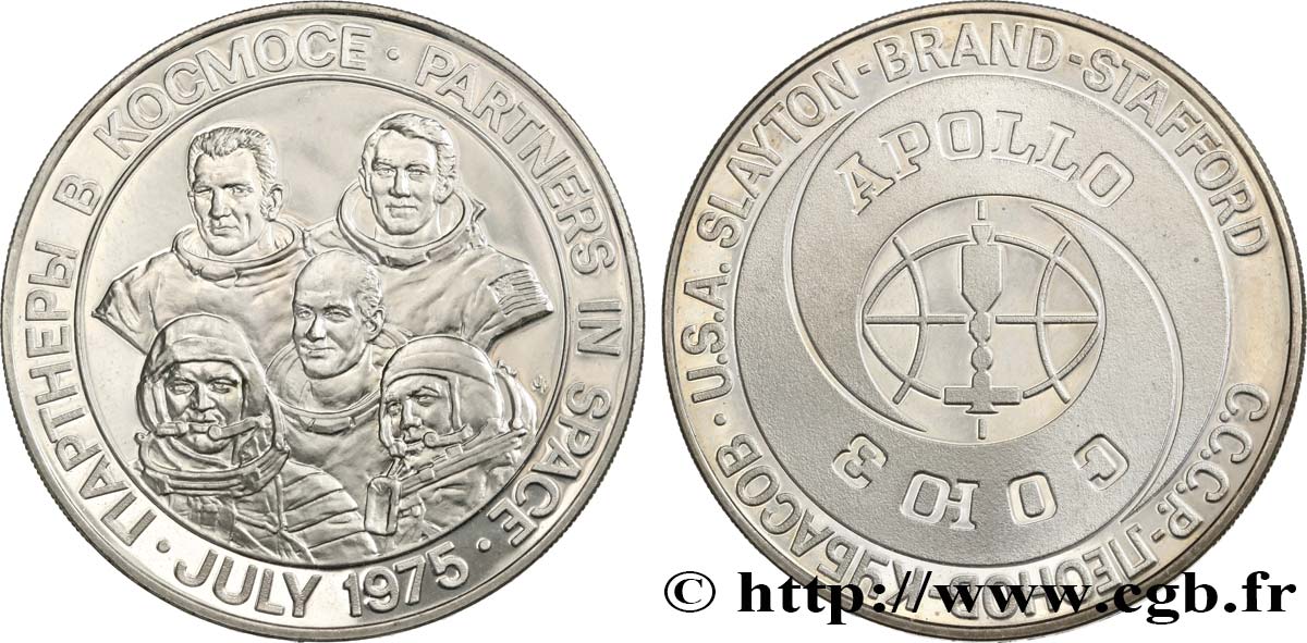 ÉTATS-UNIS D AMÉRIQUE Carte médaille, Commémoration de l’Apollo-Soyuz Space Mission SUP