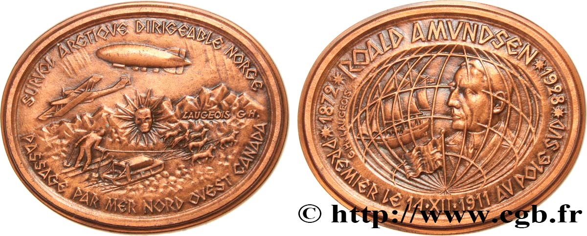 VARIOUS CHARACTERS Médaille, Roald Amundsen et l’Arctique AU