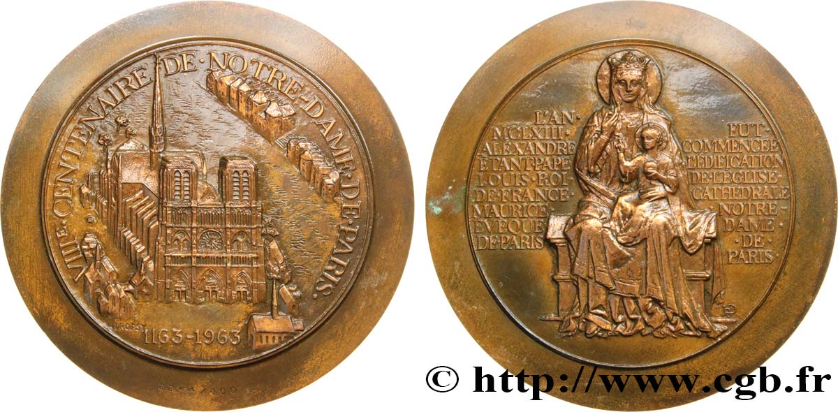 MONUMENTS ET HISTOIRE Médaille, Notre Dame de Paris TTB+