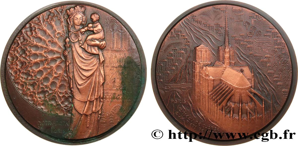 MONUMENTS ET HISTOIRE Médaille, Notre Dame de Paris TTB+/SUP