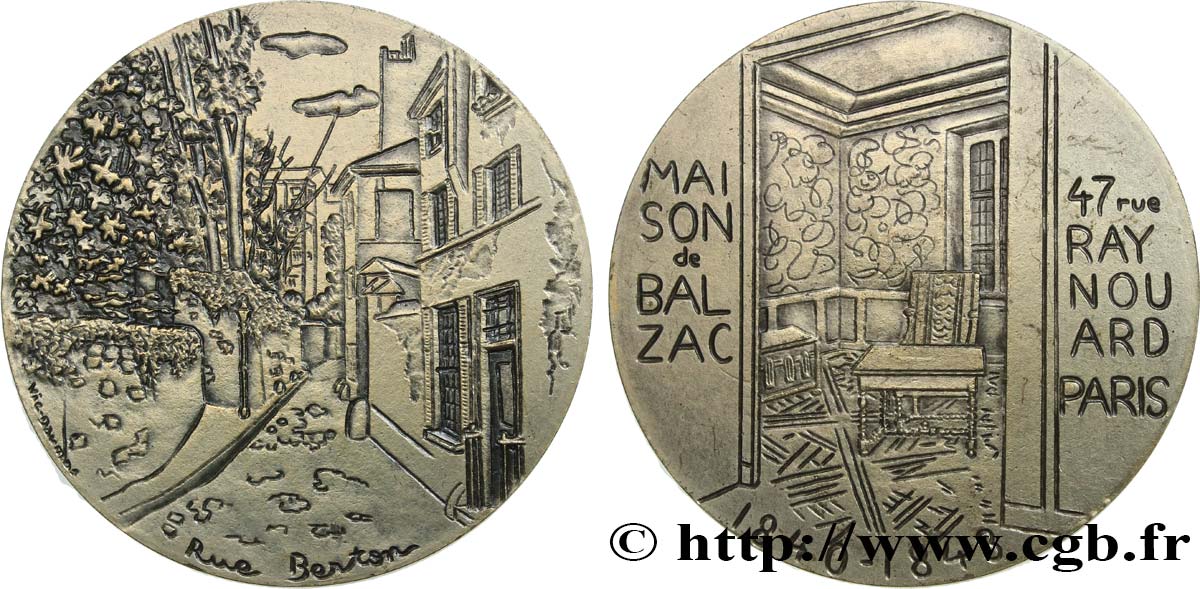 LITTÉRATURE : ÉCRIVAINS/ÉCRIVAINES - POÈTES Médaille, Maison de Balzac SUP