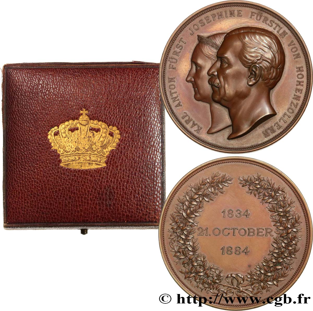 GERMANY Médaille, Noces d’or de Karl Anton de Hohenzollern et de son épouse Joséphine AU