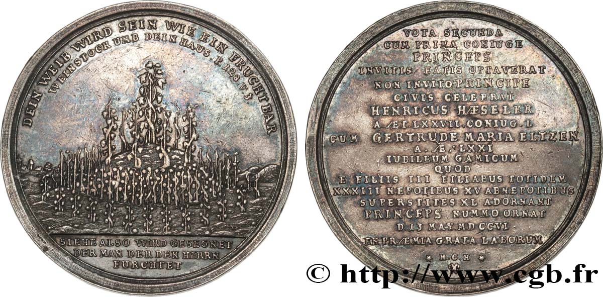 ALLEMAGNE Médaille, Noces d’or de Monsieur Haeseler et Gertrude Maria Eltzen TTB