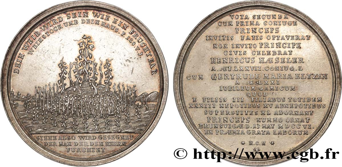 GERMANIA Médaille, Noces d’or de Monsieur Haeseler et Gertrude Maria Eltzen BB