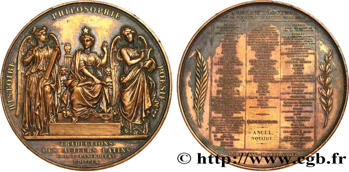 LITTÉRATURE : ÉCRIVAINS/ÉCRIVAINES - POÈTES Médaille, Traductions des auteurs latins, souscripteur TTB