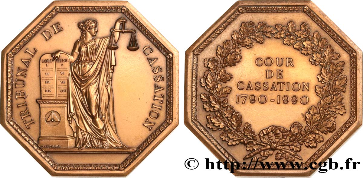 CINQUIÈME RÉPUBLIQUE Médaille, Bicentenaire de la Cour de Cassation SUP