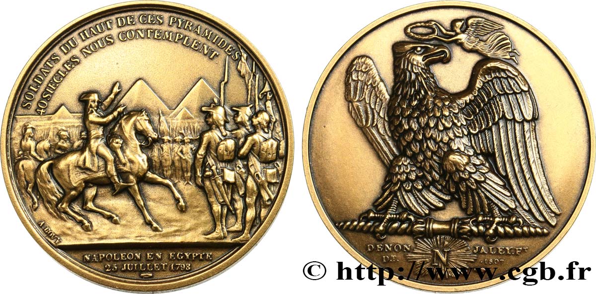 PREMIER EMPIRE Médaille, Napoléon en Egypte, refrappe AU