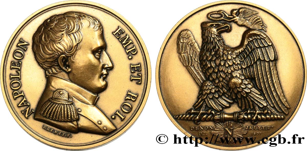 PRIMER IMPERIO Médaille, Napoléon Empereur et Roi EBC