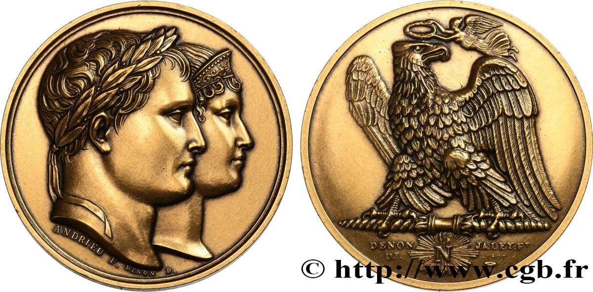 PREMIER EMPIRE Médaille, Napoléon Ier et Marie Louise SUP