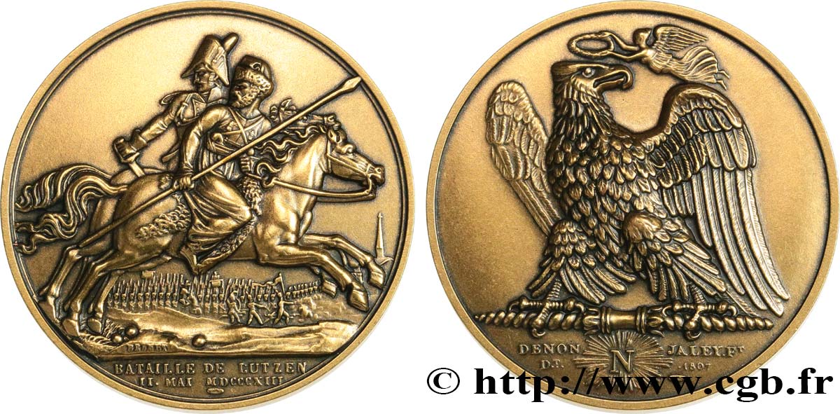 PREMIER EMPIRE / FIRST FRENCH EMPIRE Médaille, Bataille de Lutzen, refrappe AU