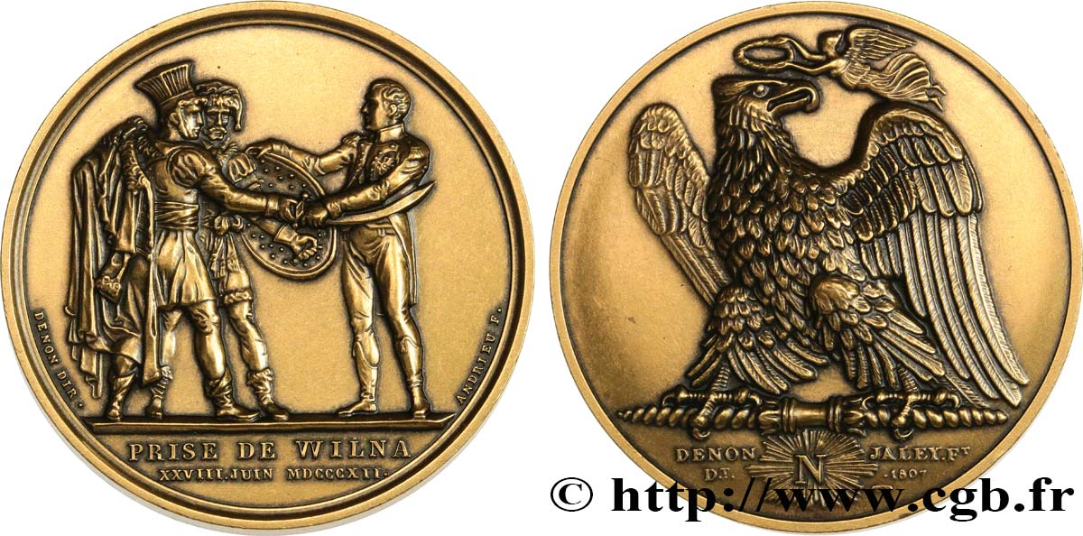 PREMIER EMPIRE / FIRST FRENCH EMPIRE Médaille, Prise de Wilna, refrappe AU