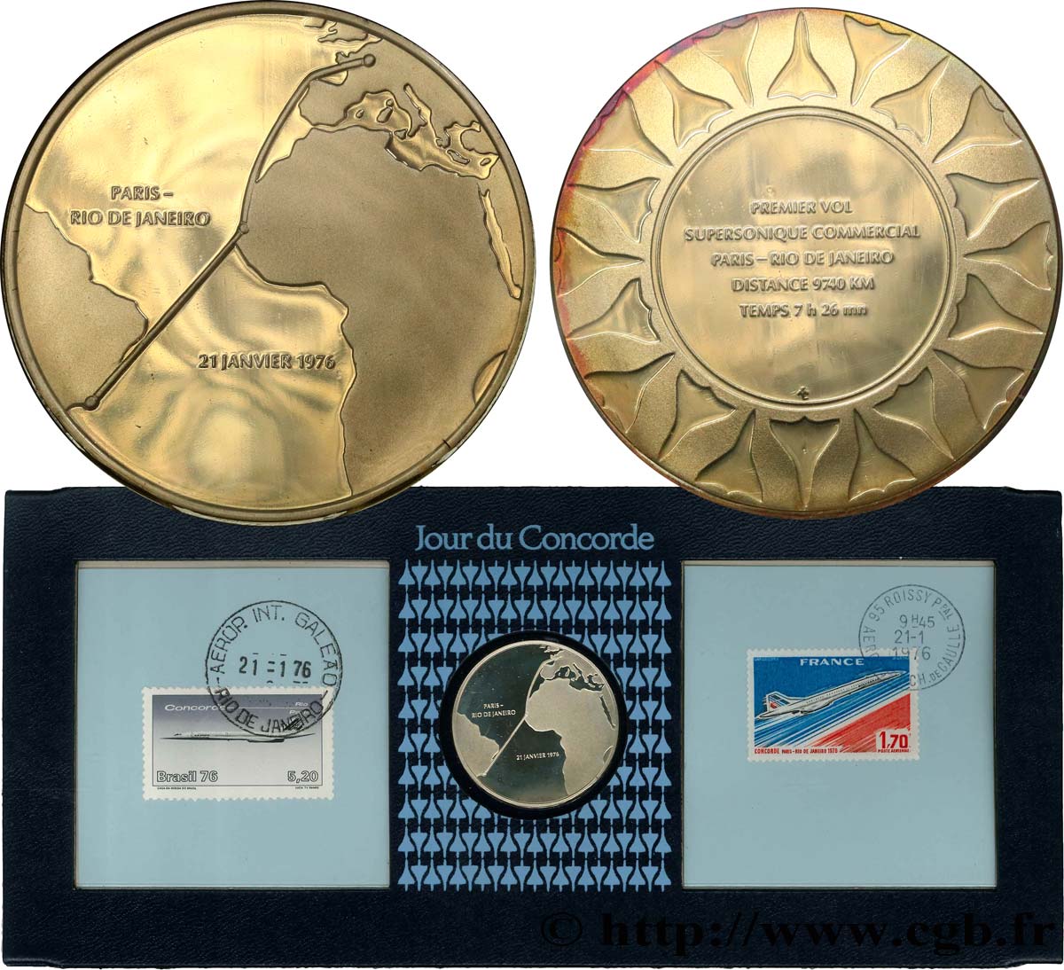 QUINTA REPUBLICA FRANCESA Carte médaille, Jour du Concorde SC
