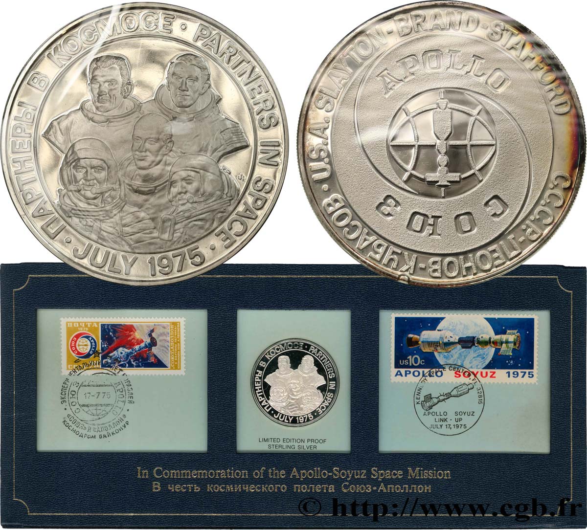 ÉTATS-UNIS D AMÉRIQUE Carte médaille, Commémoration de l’Apollo-Soyuz Space Mission FDC