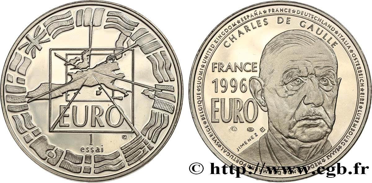 FUNFTE FRANZOSISCHE REPUBLIK Euro, Essai, Charles de Gaulle VZ