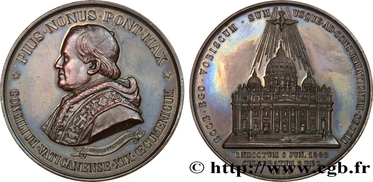 ITALY - PAPAL STATES - PIUS IX (Giovanni Maria Mastai Ferretti) Médaille, XIXe concile oecuménique AU