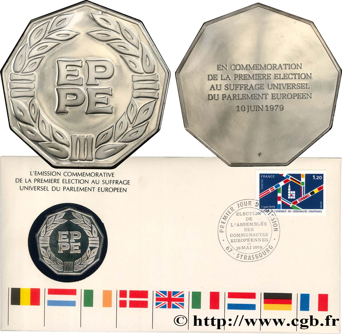 V REPUBLIC Médaille enveloppe, Première élection au suffrage universel du parlement européen MS