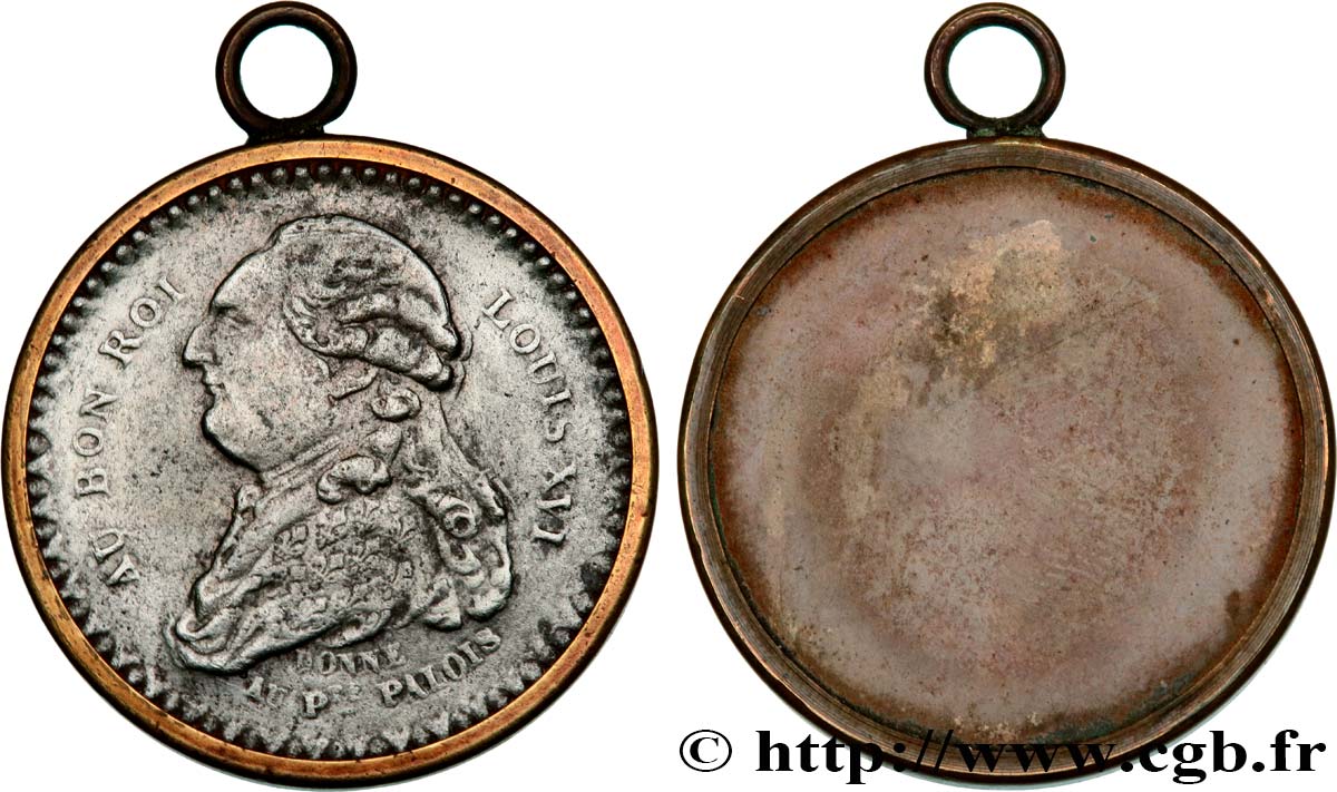 FRENCH CONSTITUTION - NATIONAL ASSEMBLY Médaille de Palloy, Au bon roi Louis XVI XF