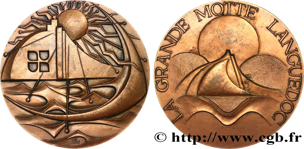 CINQUIÈME RÉPUBLIQUE Médaille, La Grande Motte TTB