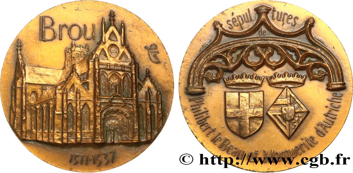 BUILDINGS AND HISTORY Médaille, Brou et les sépultures de Philibert le Beau et Marguerite d’Autriche VZ