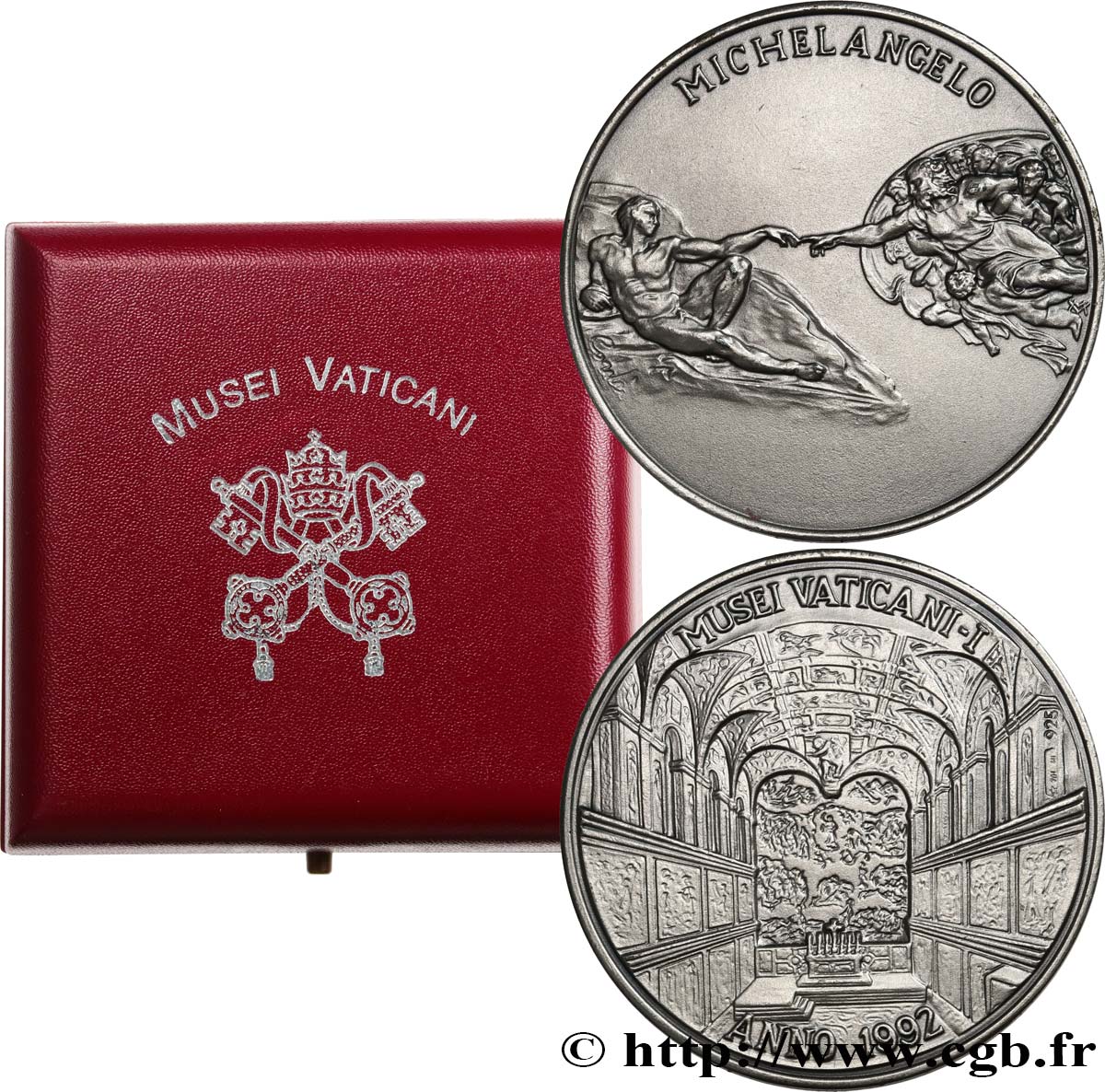 VATICAN ET ÉTATS PONTIFICAUX Médaille, Michel Ange et le Musée du Vatican TTB+