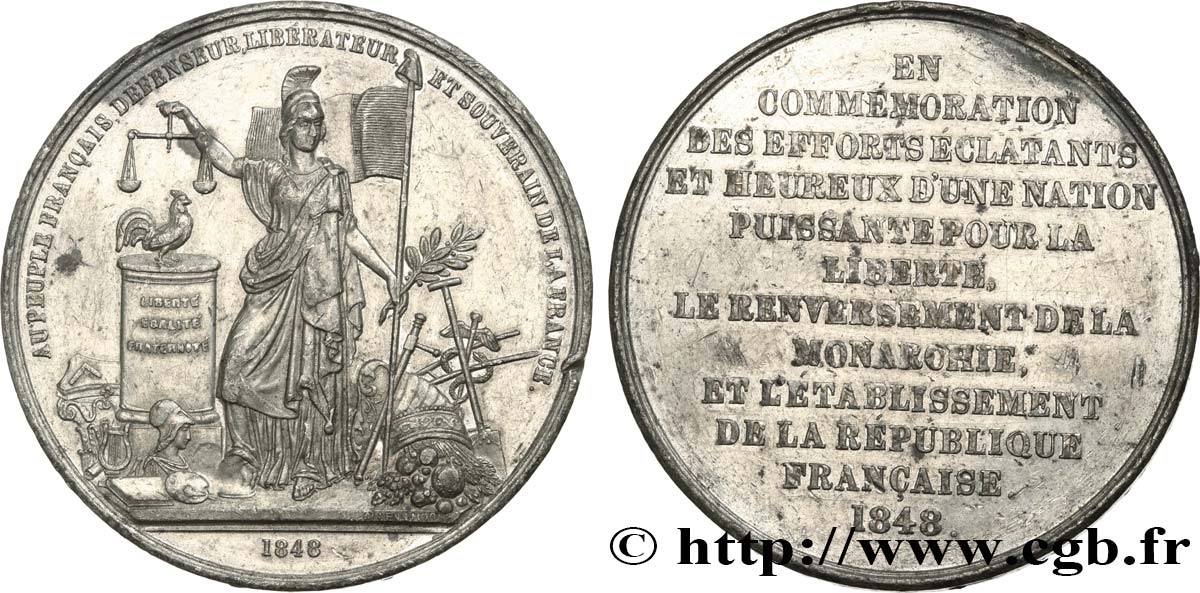 SEGUNDA REPUBLICA FRANCESA Médaille, Commémoration des efforts éclatants MBC