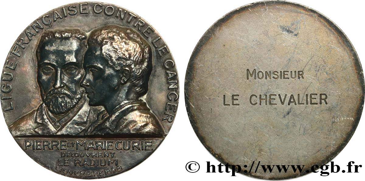 PRIX ET RÉCOMPENSES Médaille de récompense, Pierre et Marie Curie MBC