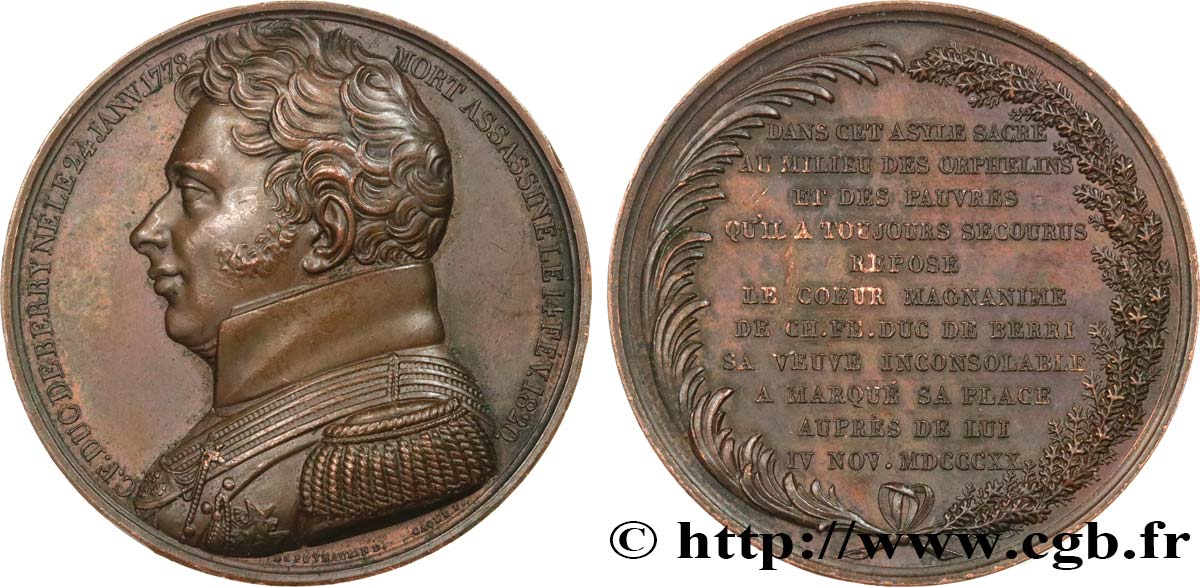 LOUIS XVIII Médaille, Chapelle de Rosny AU/AU