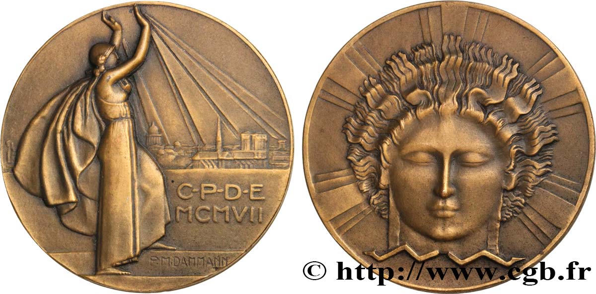 III REPUBLIC Médaille, l’Électricité et Paris AU