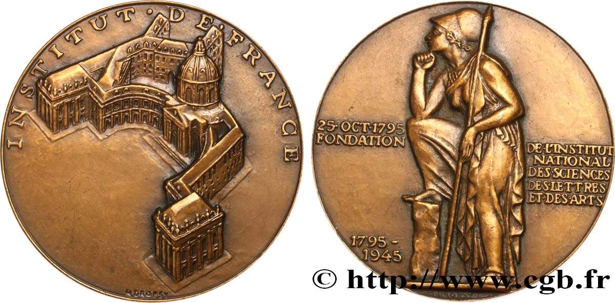 THE INSTITUT DE FRANCE Médaille, Bicentenaire de la fondation de l’Institut de France AU