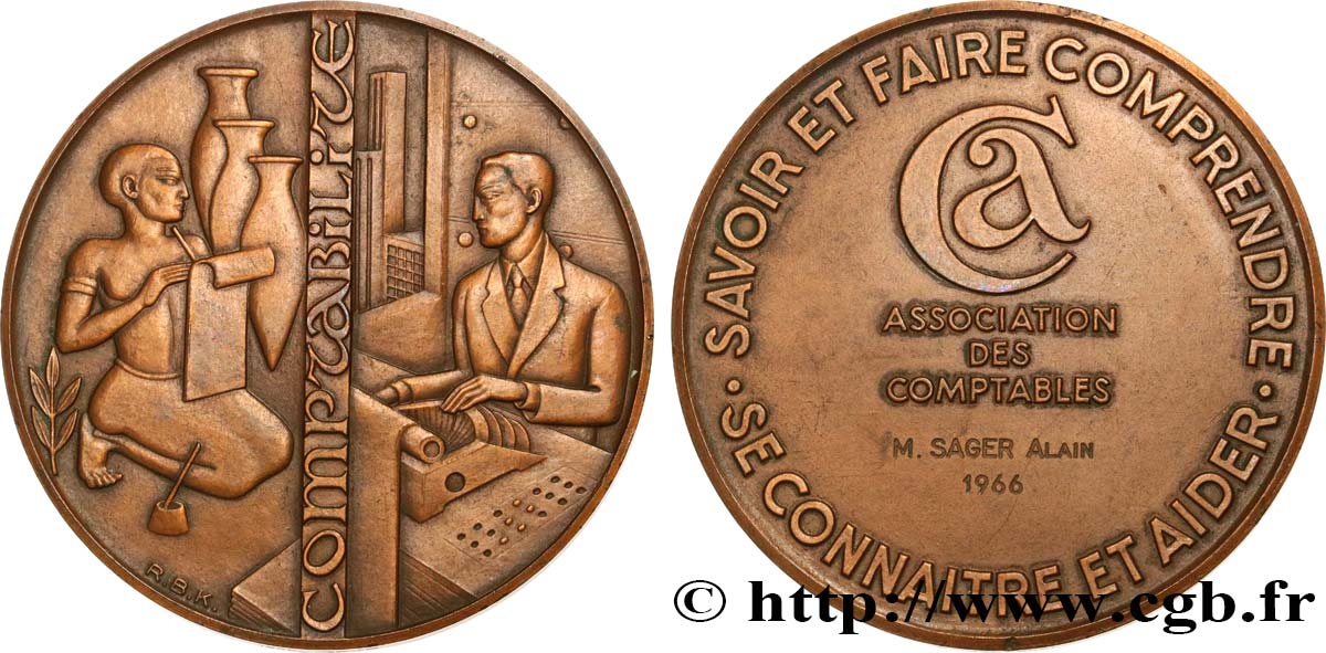 ASSOCIATIONS PROFESSIONNELLES - SYNDICATS Médaille, Association des comptables TTB+