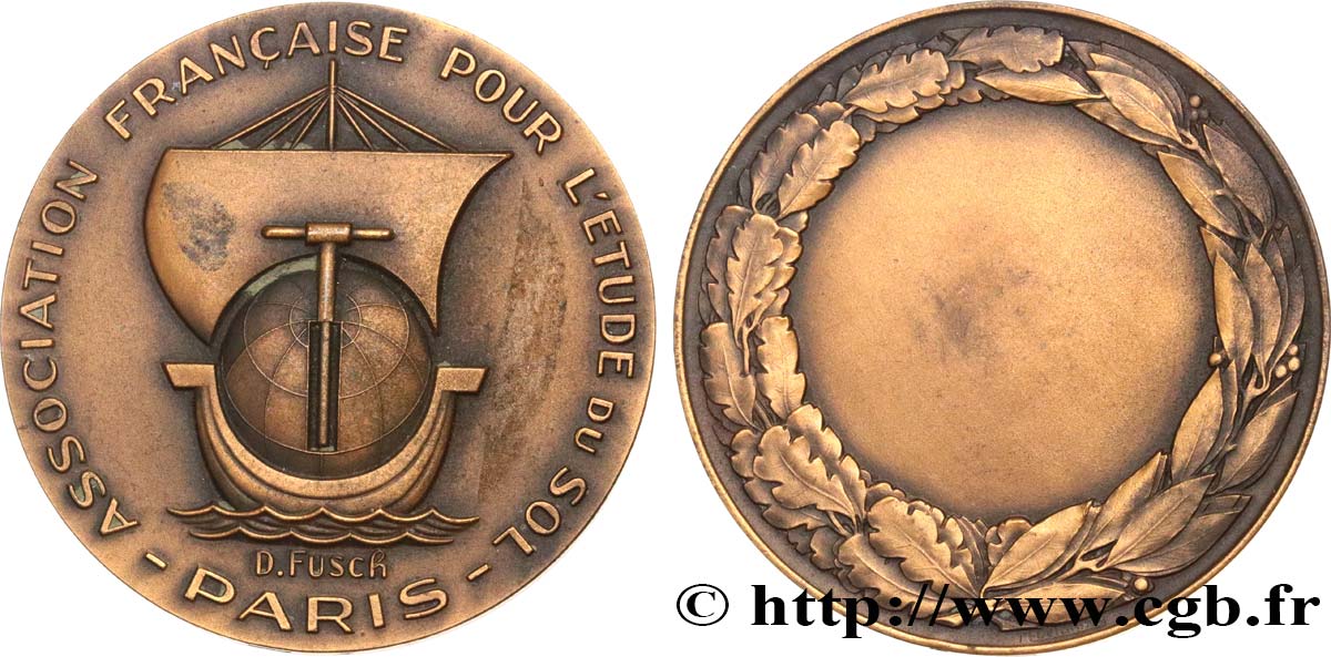 ASSOCIATIONS PROFESSIONNELLES - SYNDICATS. XIXe Médaille de récompense, Association française pour l’étude du sol SS