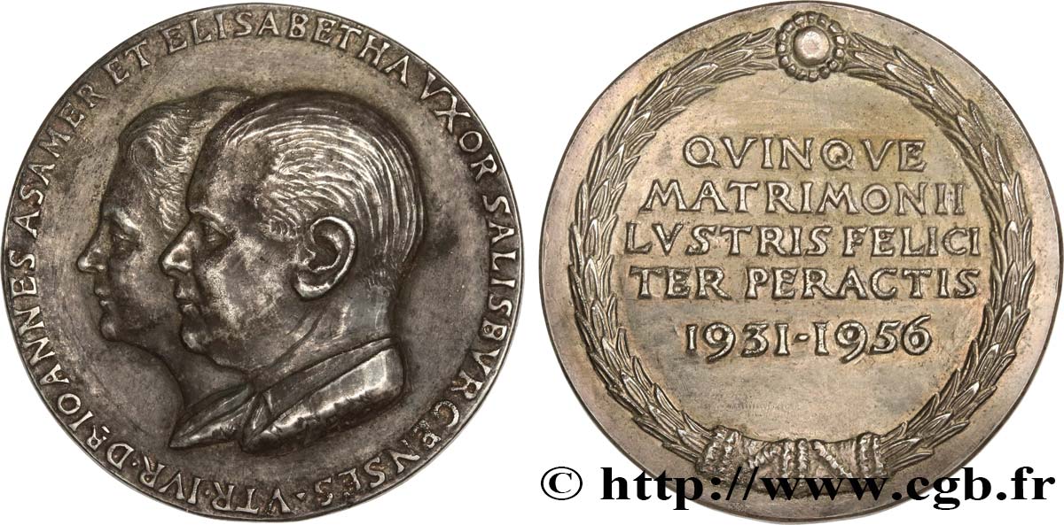AUSTRIA Médaille, Noces d’argent du Dr Johannes Asamer XF