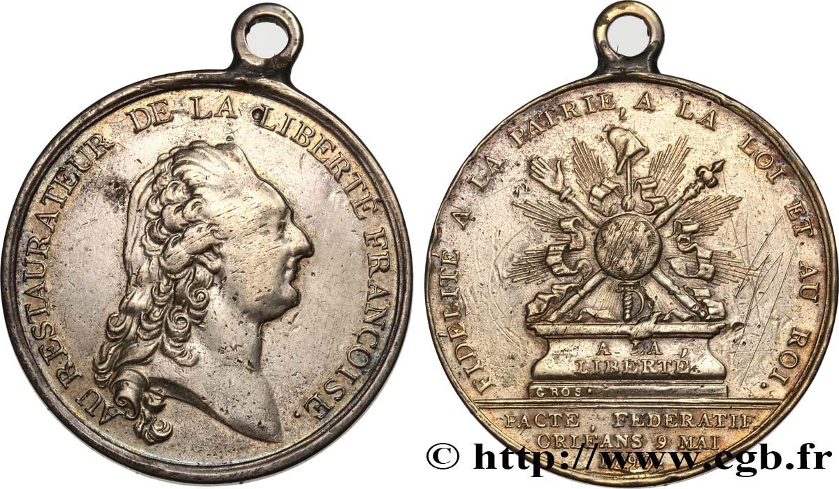 FRENCH CONSTITUTION Médaille, Pacte fédératif d’Orléans q.BB