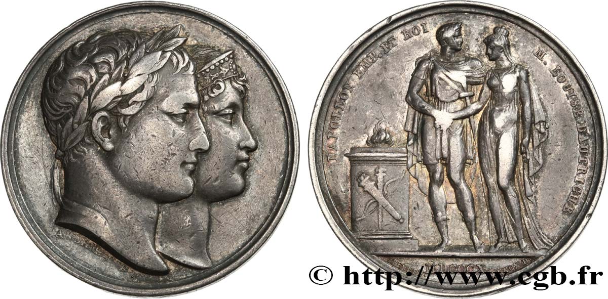 PRIMER IMPERIO Médaille, Mariage de Napoléon Ier et de Marie-Louise BC+