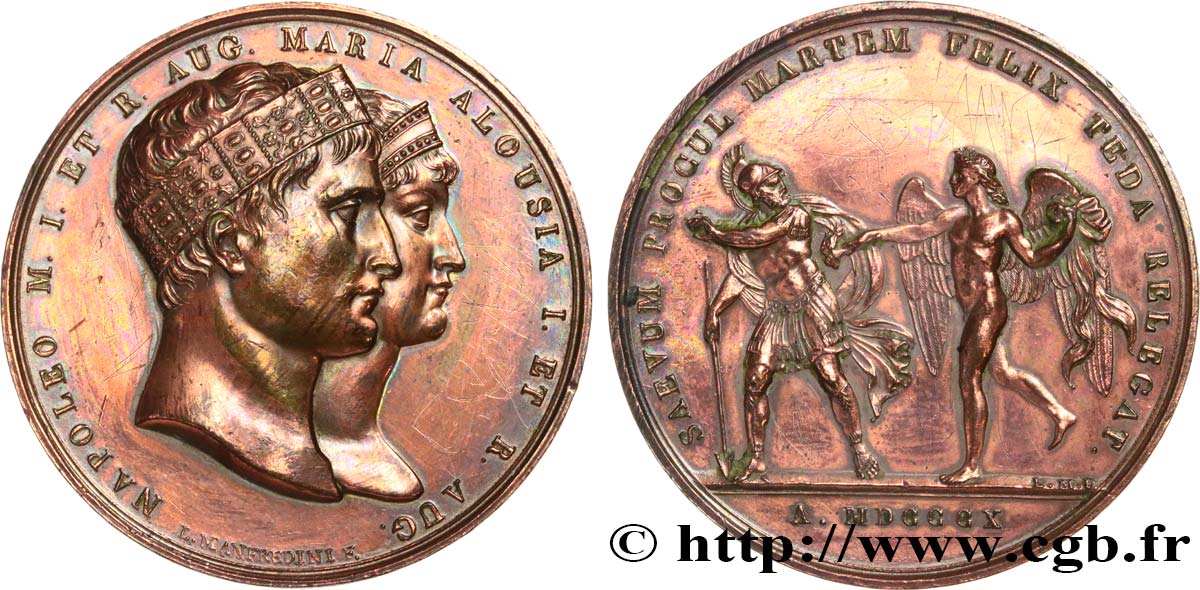 NAPOLEON S EMPIRE Médaille, Mariage de Napoléon Ier et Marie-Louise d’Autriche AU