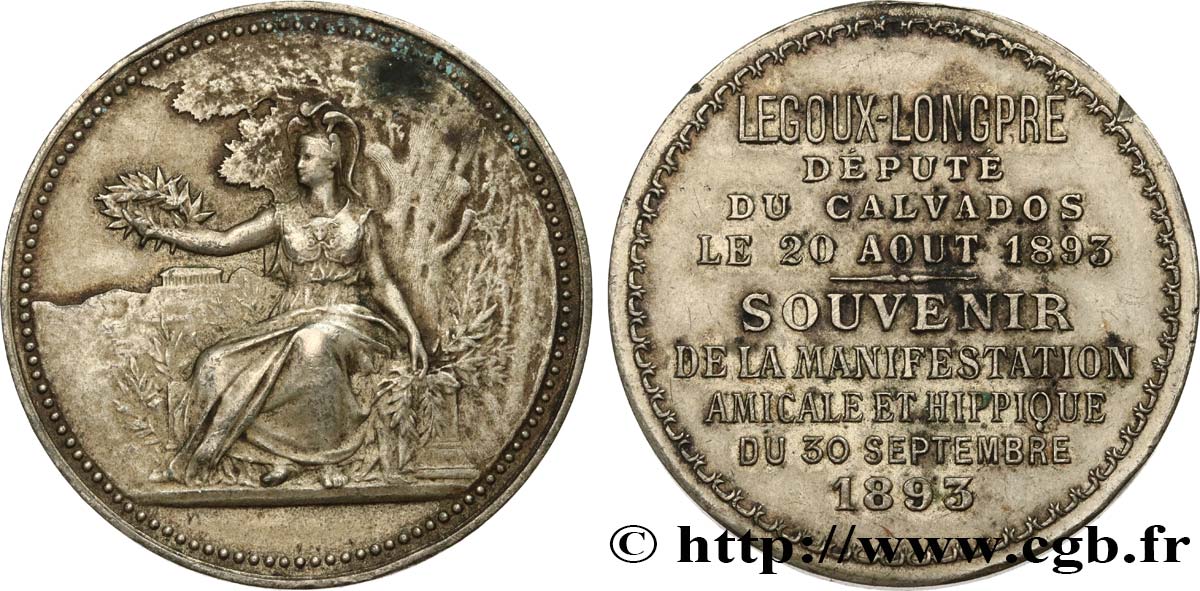 TERZA REPUBBLICA FRANCESE Médaille, Souvenir de la manifestation amicale et hippique BB