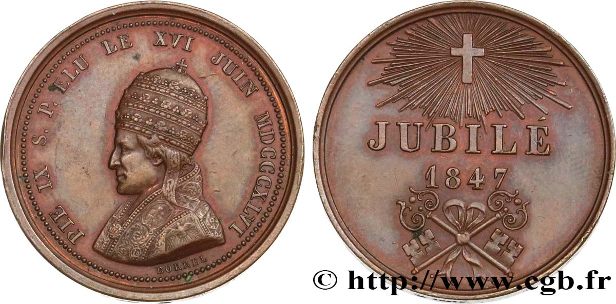 ITALY - PAPAL STATES - PIUS IX (Giovanni Maria Mastai Ferretti) Médaille de Jubilé AU
