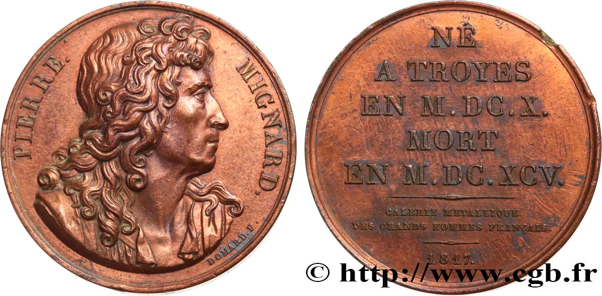 GALERIE MÉTALLIQUE DES GRANDS HOMMES FRANÇAIS Médaille, Pierre Mignard SS