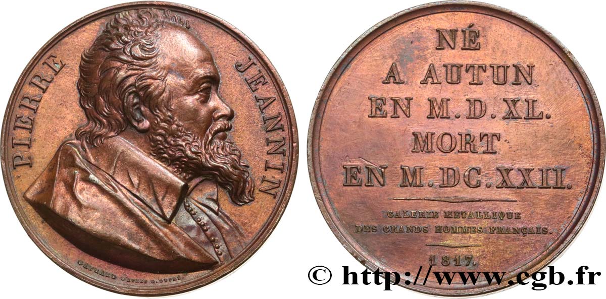 GALERIE MÉTALLIQUE DES GRANDS HOMMES FRANÇAIS Médaille, Pierre Jeannin TTB