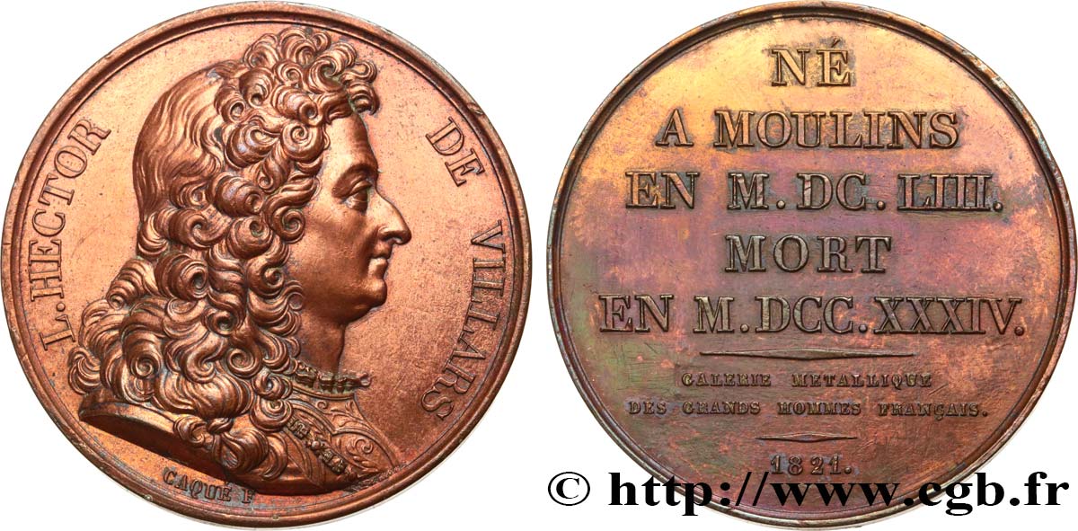 GALERIE MÉTALLIQUE DES GRANDS HOMMES FRANÇAIS Médaille, Claude-Louis-Hector de Villars TTB