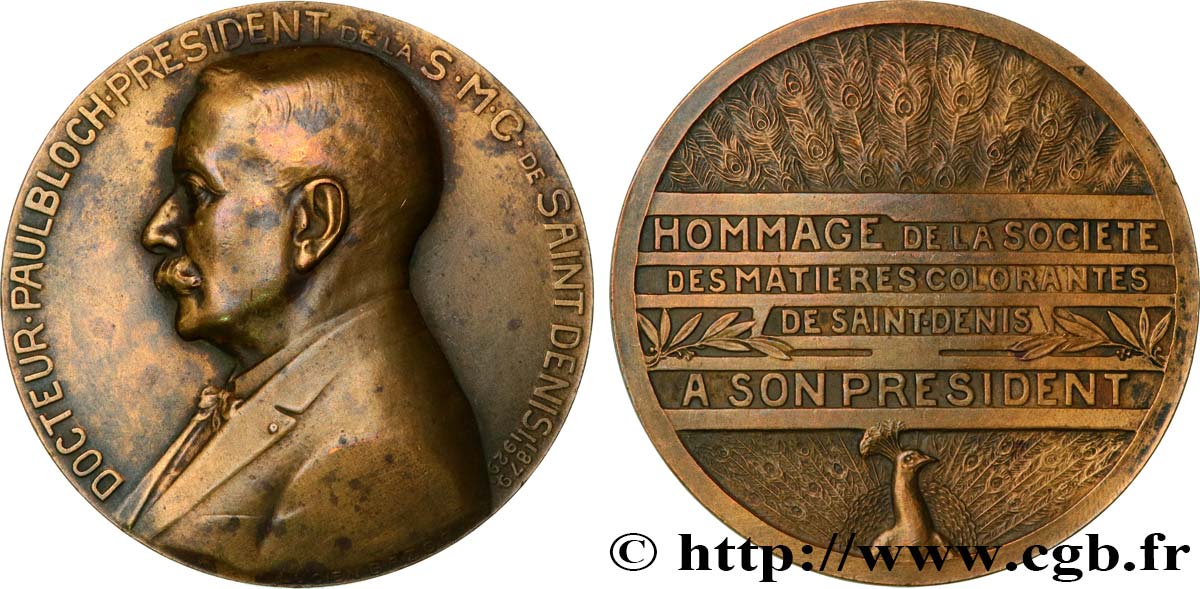 III REPUBLIC Médaille, Docteur Paul Bloch XF
