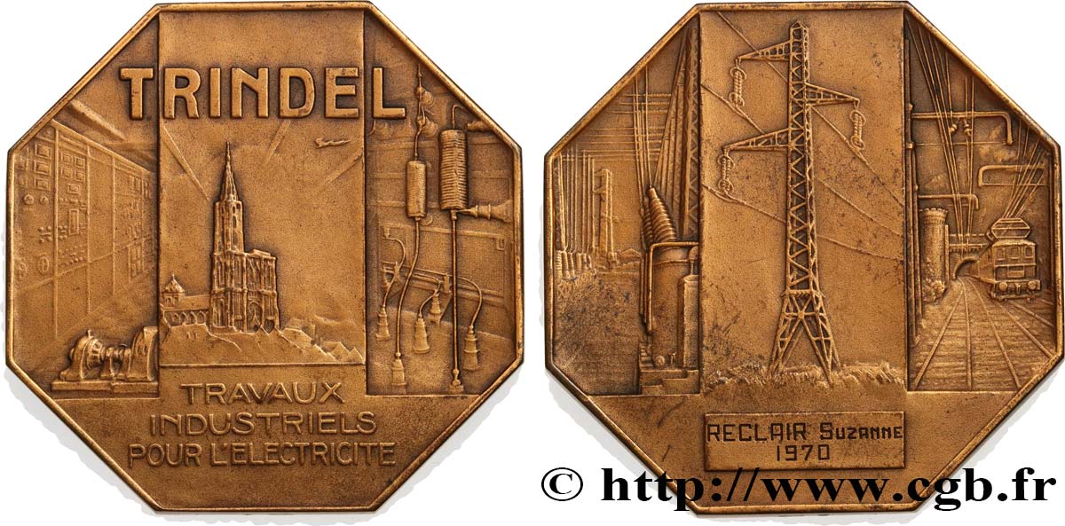 COMPANIES, INDUSTRIES AND MISCELLANEOUS TRADES Médaille de récompense, TRINDEL, Travaux Industriels pour l’électricité AU