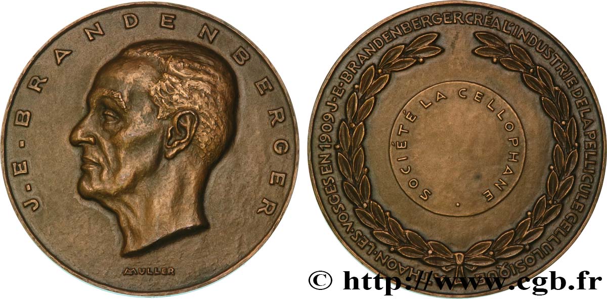 III REPUBLIC Médaille, Jacques Edwin Brandenberger AU