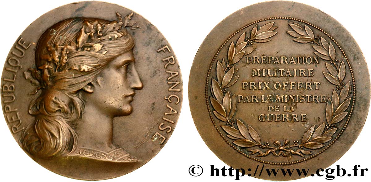TERZA REPUBBLICA FRANCESE Médaille, Préparation militaire, prix offert BB