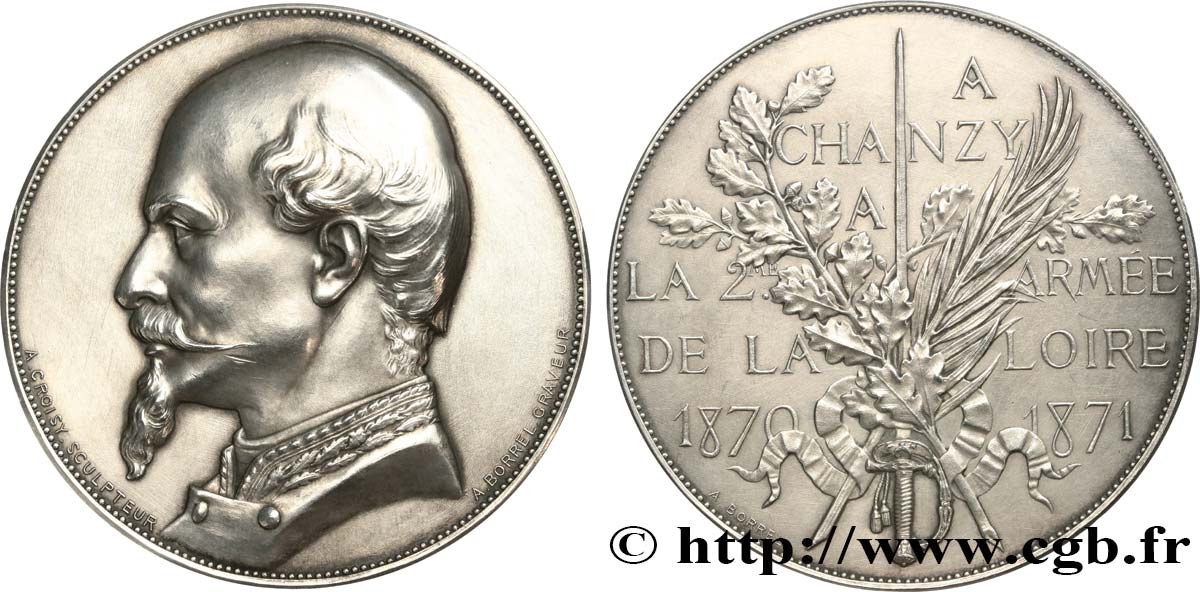GUERRE DE 1870-1871 Médaille, A Chanzy, la 2ème armée de la Loire AU