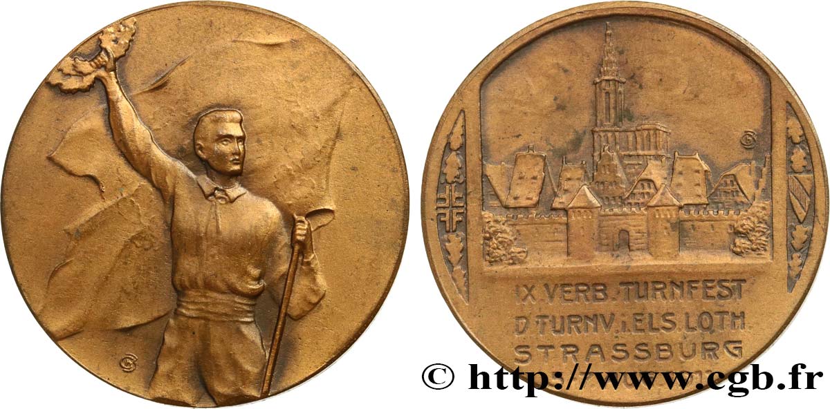 TROISIÈME RÉPUBLIQUE Médaille, Fête de Strasbourg TTB+