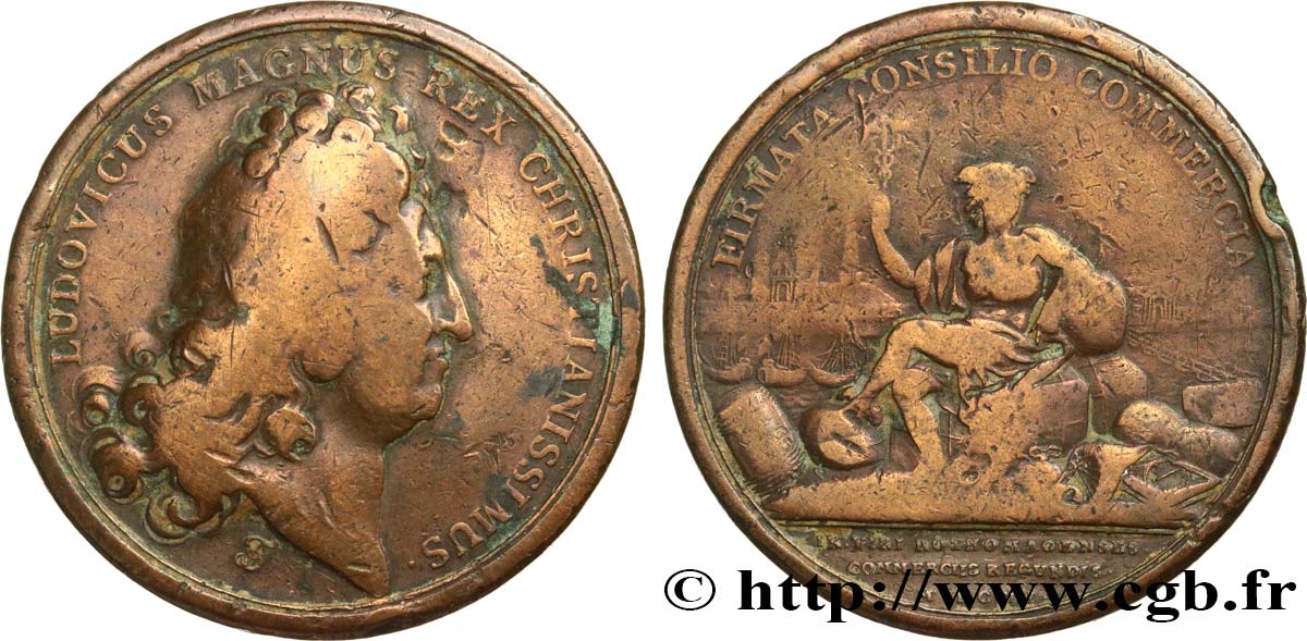 LOUIS XV THE BELOVED Médaille,Chambre de Commerce de Rouen F
