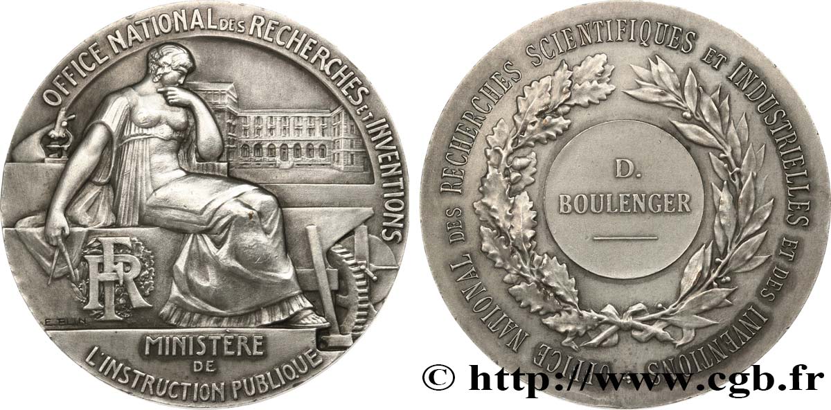 TERZA REPUBBLICA FRANCESE Médaille, Office nationale des recherches et inventions q.SPL