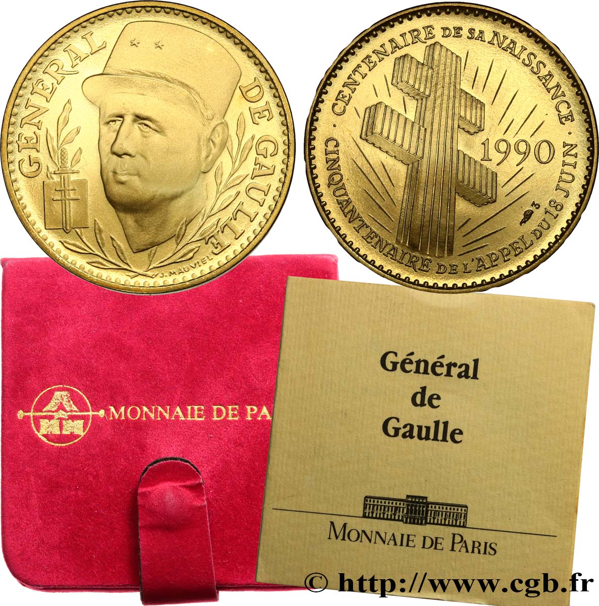FUNFTE FRANZOSISCHE REPUBLIK Médaille, Centenaire de la naissance du Général de Gaulle ST
